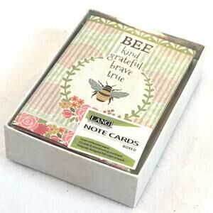 Lang Note Cards BEE Kind Grateful Brave True Boxed 12/Bx NWT
